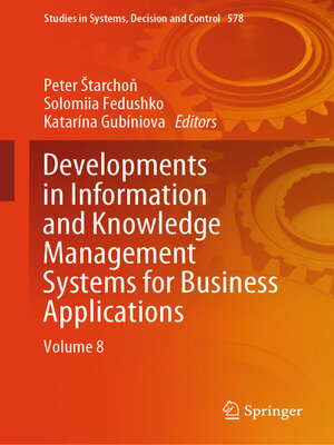 cover image of Developments in Information and Knowledge Management Systems for Business Applications
